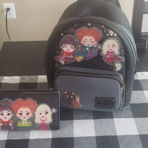 Loungefly mini backpack and wallet